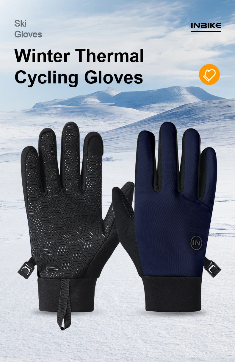 INBIKE Touchscreen Winter Gloves for Men Windproof Thermal Insulated Road Bike Cycling Gloves Man for Cold Weather E-Bike Riding