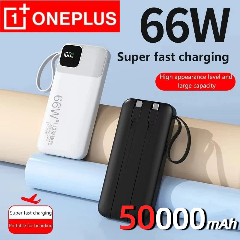 ONEPLUS Power Bank 50000mAh External Spare Battery 66W Fast Charging Portable Charger for IPhone Xiaomi Redmi Poco Powerbank