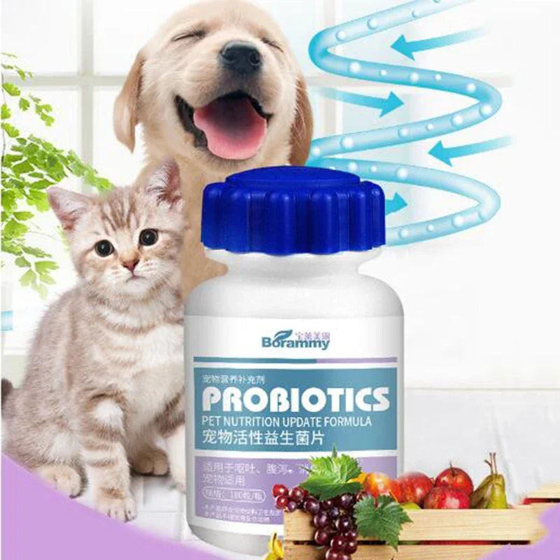 180 Tablets Pet Active Nutritional Probiotics Improve Diarrhea Digestion Gastrointestinal Health Products for Cats and Dogs