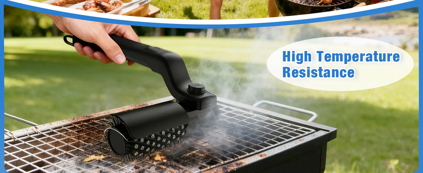 Electric Grill Brush 2600mAh Cordless Rechargeable 3-Speed & Angle Adjust Rotary Grill Cleaning Brush for Barbecue Grates