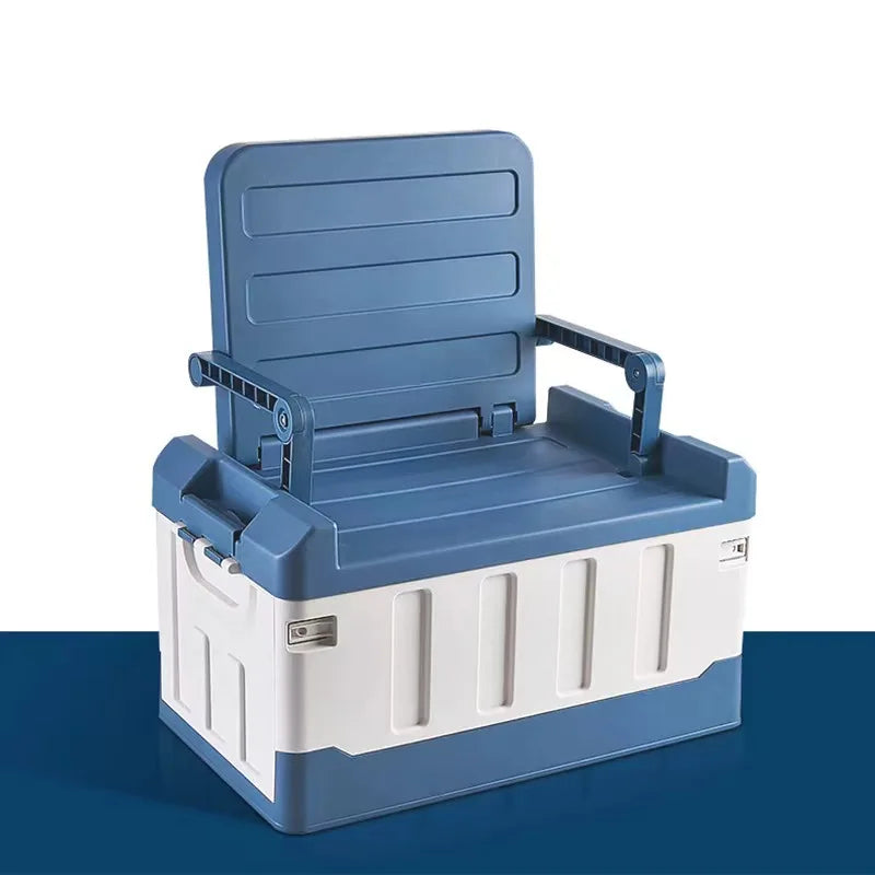 60L Outdoor Storage Box Foldable Storage Box Car Camping Accessories Car Supplies Thickened Storage Box