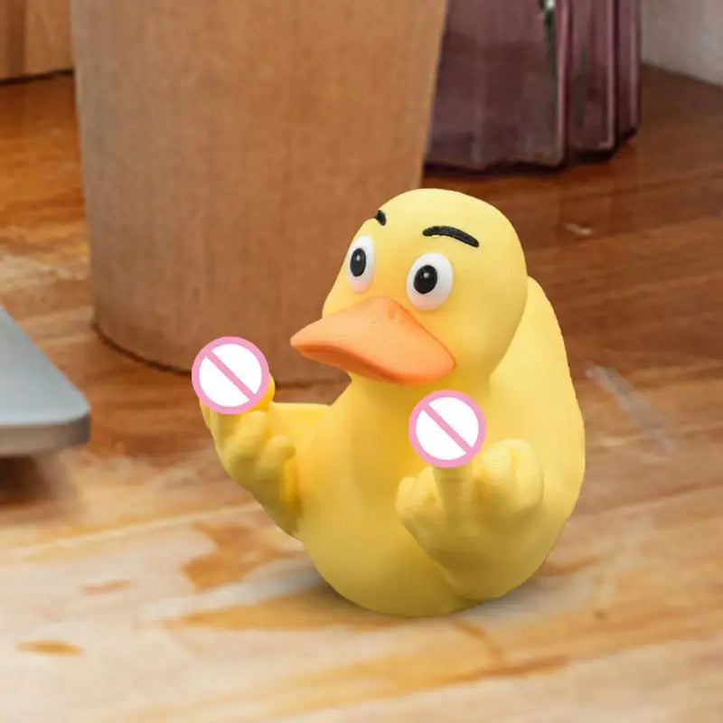 Middle Finger Duck Funny Middle Finger Duck Garden Statue Yellow Duck Middle Finger Ornament Home Bedroom Desk Car Decoration