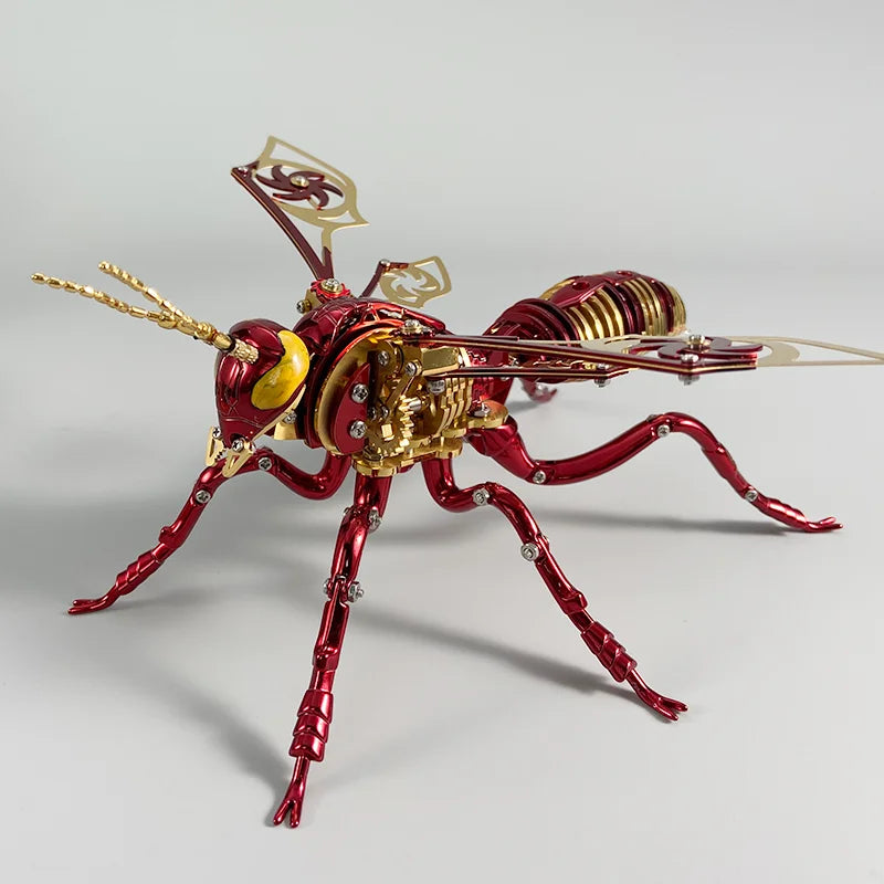 Punk 3D Wasp Stainless Steel Model Adult Assembly Kit Anti-Stress Metal Mechanical Insect Animal Toys Christmas Gift for Kids