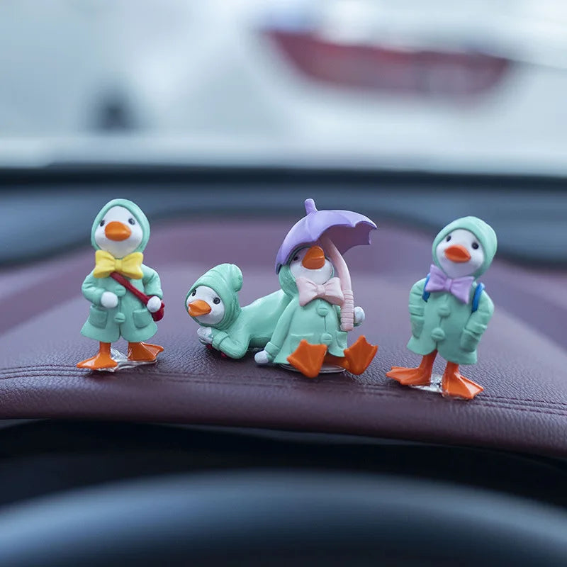 Anime Figure Swing Duck Model Decor Little Yellow Duck Auto Rearview Mirror Hanging Pendant Cute Car Ornaments Accessories Gifts