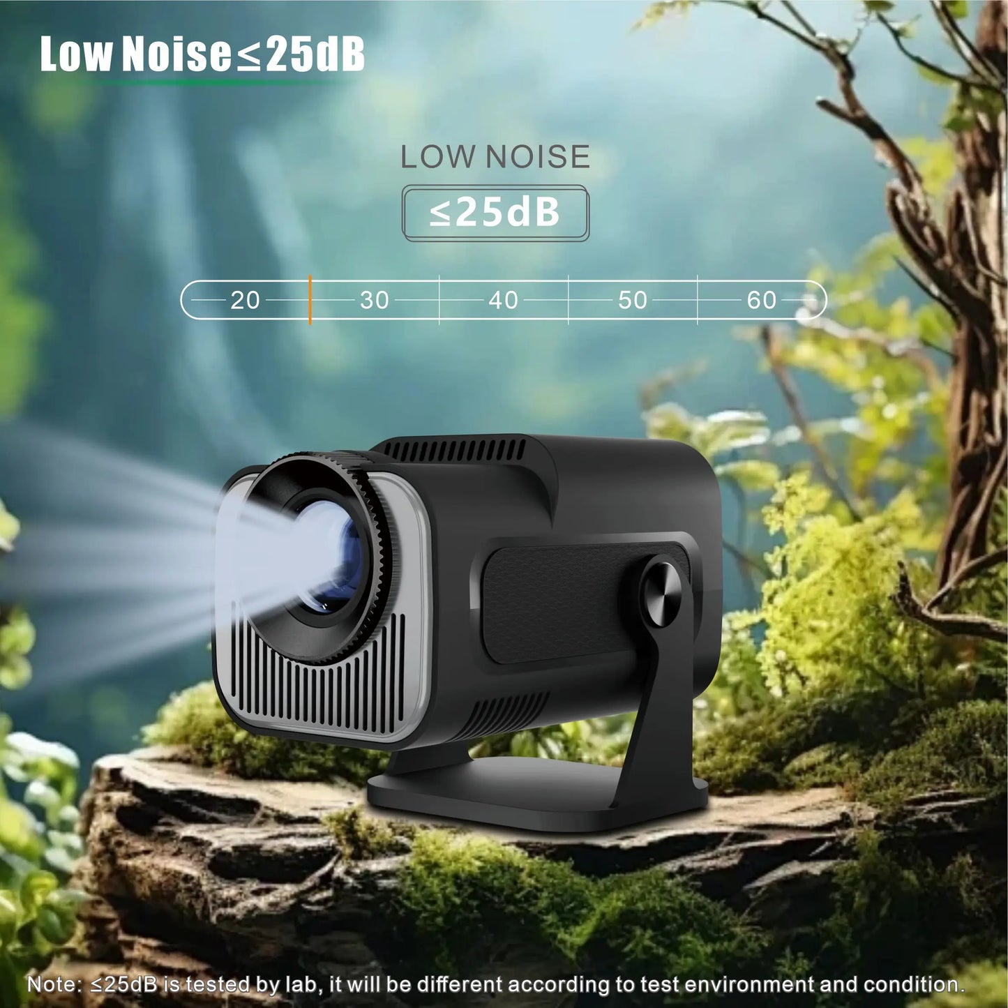 HY-320Mini Portable Newly Native 720P Allwinner H713 Android11 4K Projector 320ANSI Wifi6 BT5.0 Cinema Outdoor Rotable Projector
