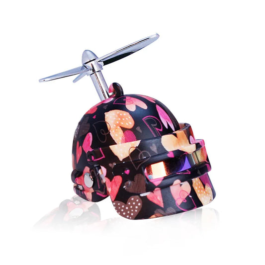 Car Interior Decoration Yellow Duck Accessories Three-level Helmet with Silver Propeller Duck Accessories Weapons Toy Gun AMW