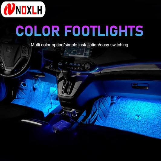 LED Car Interior Ambient Foot Light with USB Backlight Lighting 5V Auto Decorative Atmosphere Neon Lamp Vehicle Accessories