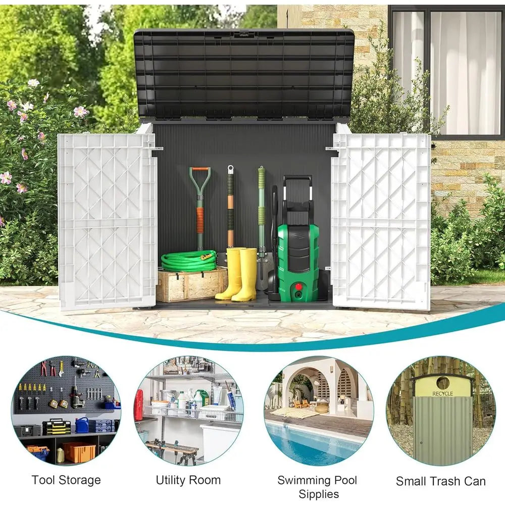 Weatherproof 36 Cu. Ft. Horizontal Outdoor Storage Shed with Lockable Door