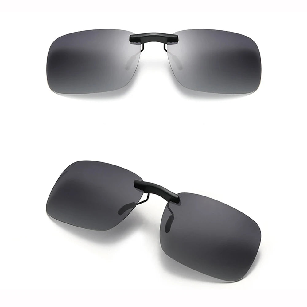 KLASSNUM Polarized Rimless Men Clip On Sunglasse Glasses Narrow Clip-on Lenses Women Anti-glare Sunglasses UV400 Goggles New In