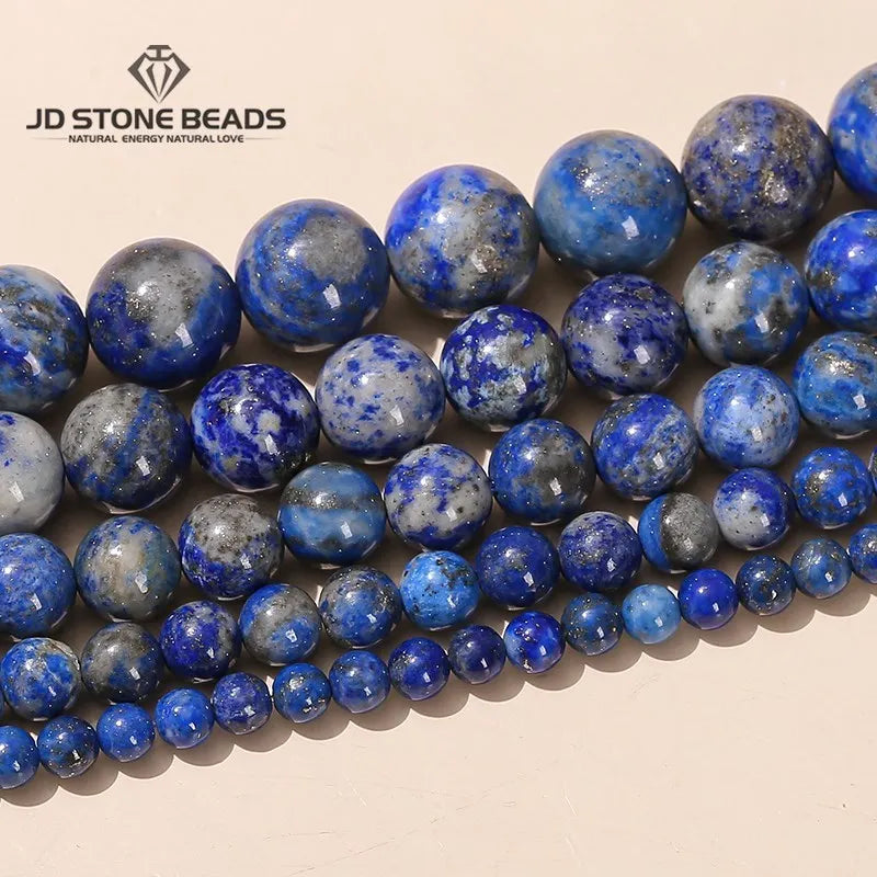 Factory Price Natural Stone Lapis Lazuli Round Loose Beads 15" Strand 6 8 10 MM Pick Size For Jewelry Making Necklace Bracelet