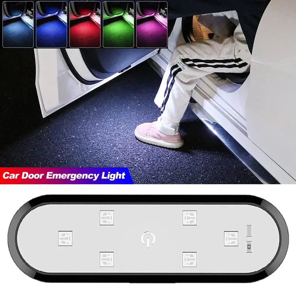 Car Door Lights LED Welcome Light Magnetic Control USB Charging Auto Open Door Safe Anti-collision Emergency Signal Lamp