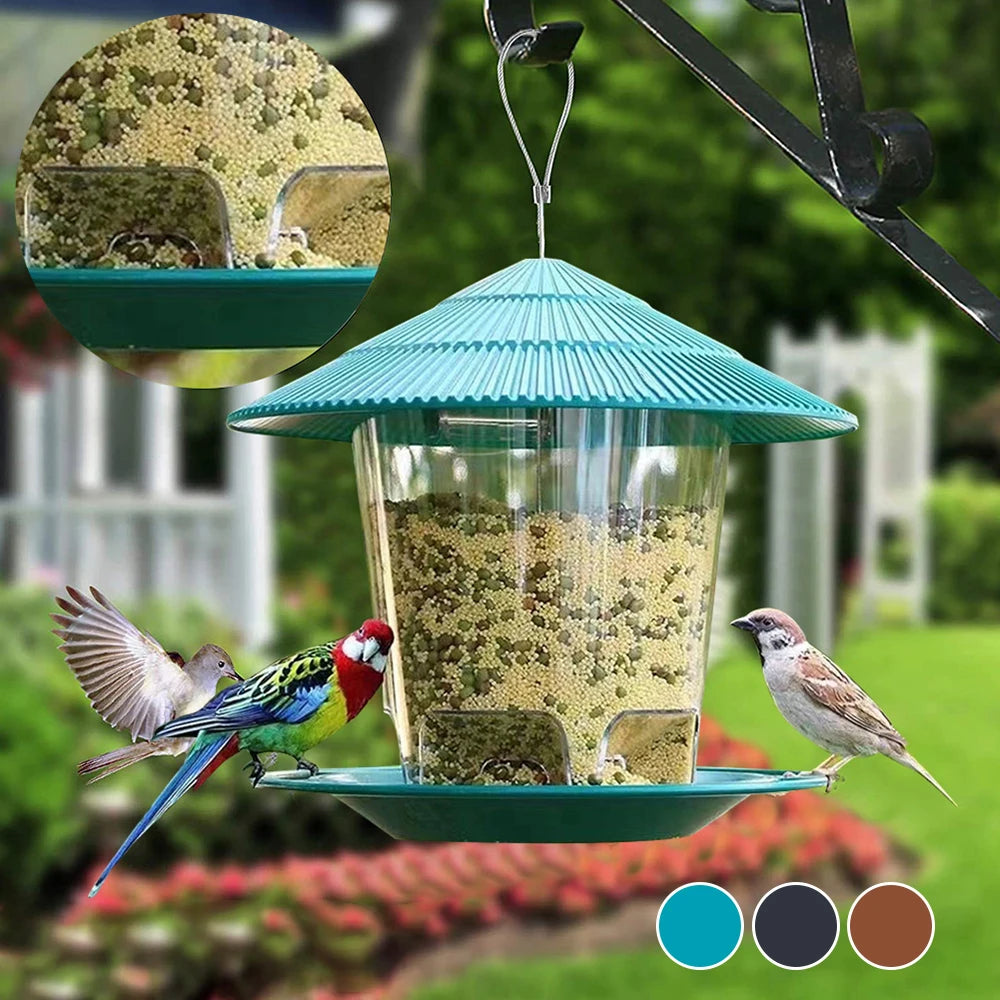 Window Wild Bird Feeder House Transparent Plastic Bird Feeder Hanging Peanut Nut Feeding Station Garden Seed Dispenser