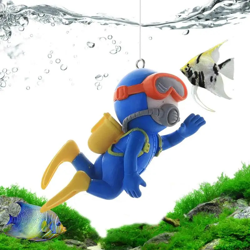 Aquarium Decoration Accessories Astronaut Whale Mermaid Girl Ornaments Fish Tank Simulation Diver Diving Decor