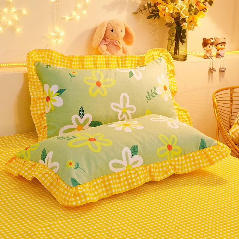 Kuup New Duvet Cover kawaii Bedding Set Twin Size Flower Quilt Cover 150x200 High Quality Skin Friendly Fabric Bedding Cover