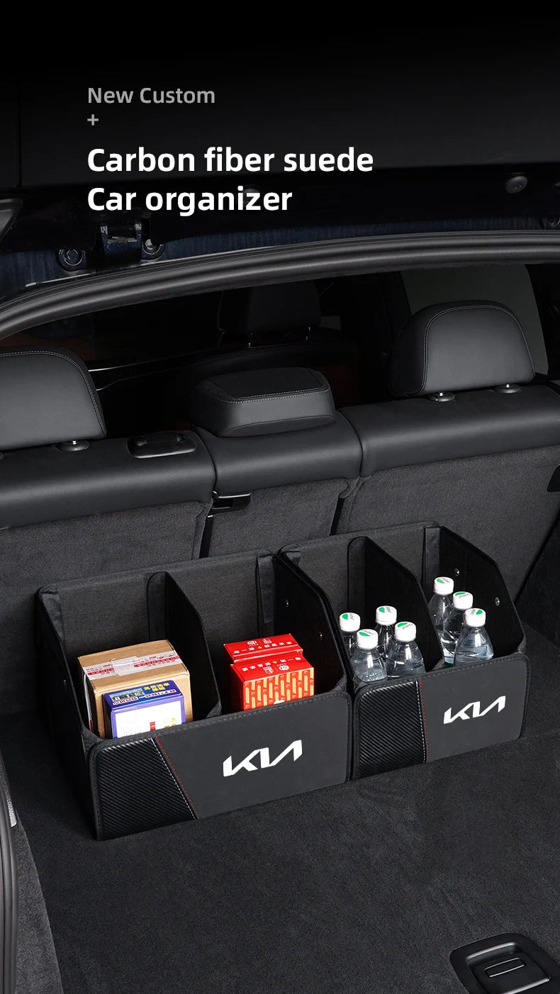 KIA Folding Car Trunk Organizer Box Storage Bag Tools Tidying For KIA EV6 Stinger RIO Sorento Picanto Ceed Borrego Syros K4 K5