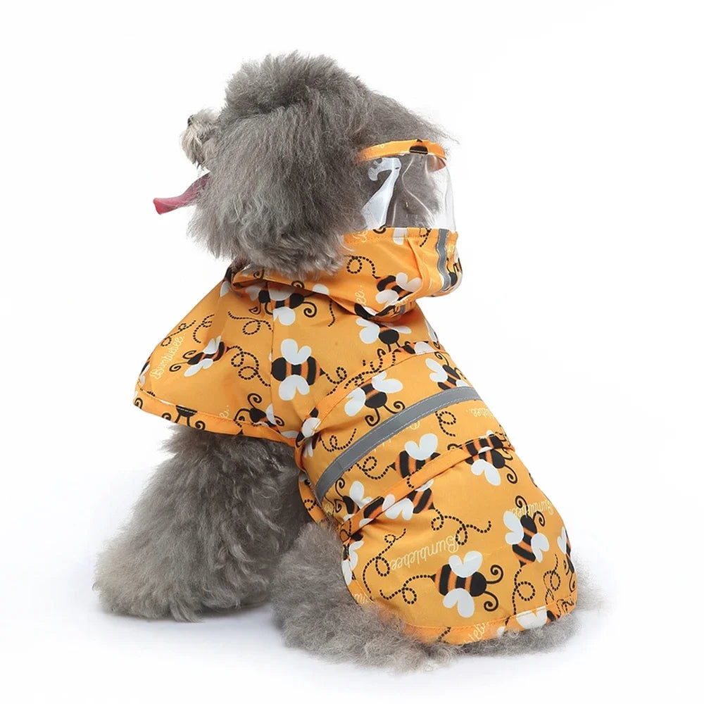 Pets Dog Clothes Waterproof Dog Raincoat Jumpsuit for Medium Large Dogs Hooded Raincoats Reflective Strip Dogs Rain Coat XS-4XL