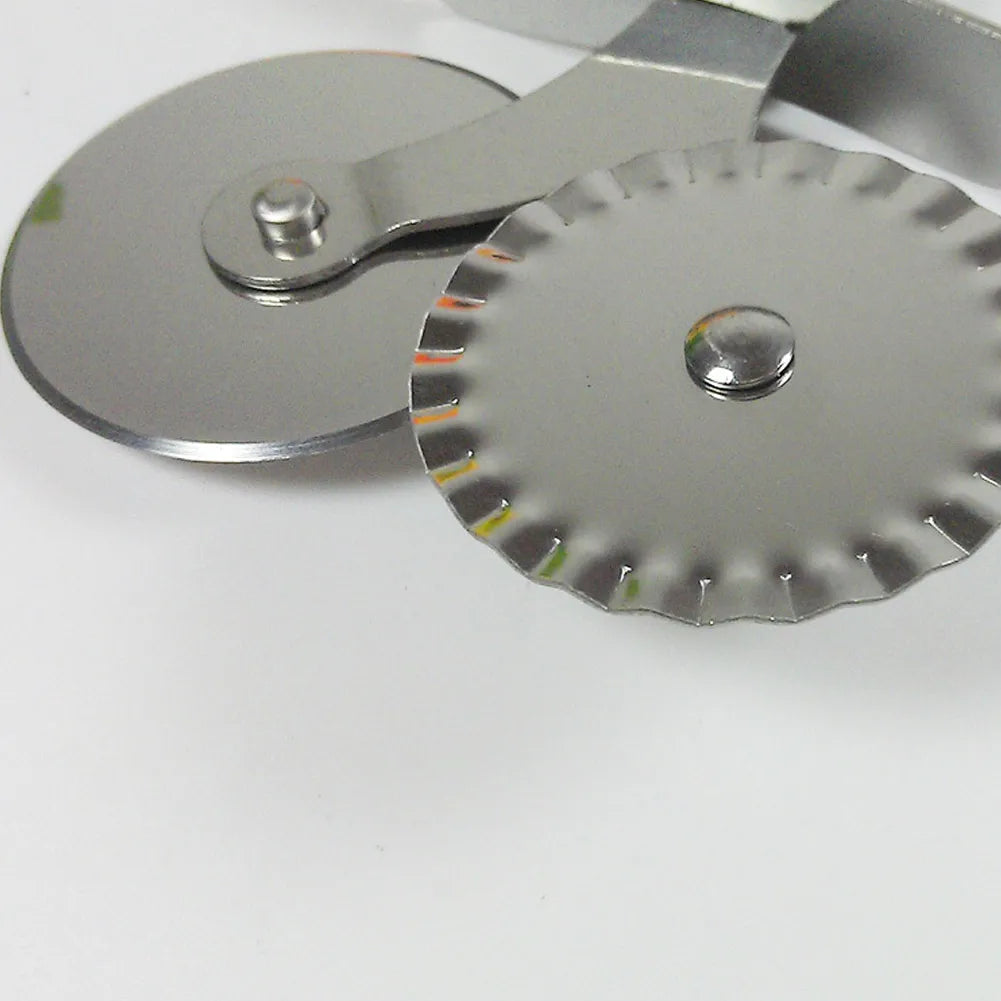 Pizza Cutter Round Double Wheel Roller Stainless Steel Kitchen Tool For Pastry Pasta