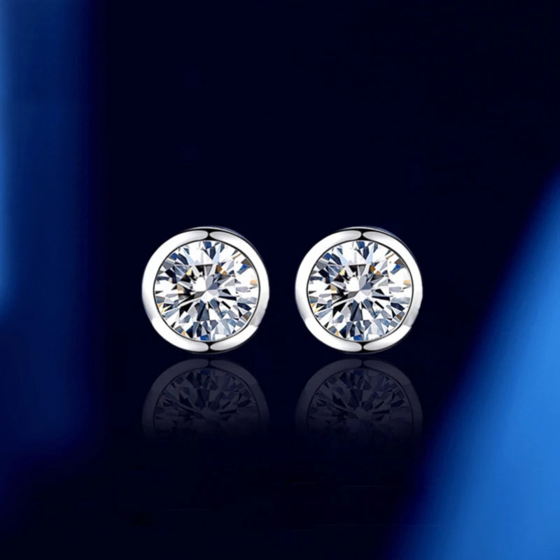 S925 Silver 0.5-1 Carat Moissanite Bubble Earrings Classic Fashion Neutral Style Trendy Hip-Hop Rock