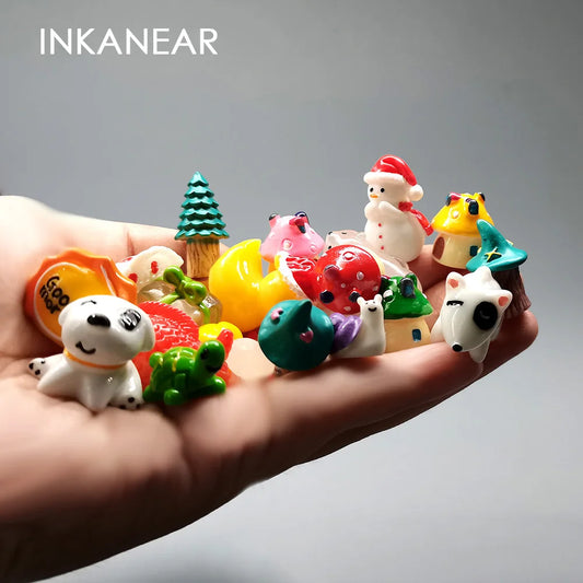 5pcs Miniature Animals Chick Sheep Turtle Puppy Fairy Garden Toy Aquarium Decoration Duck DIY Handicraft Accessories 1-3cm