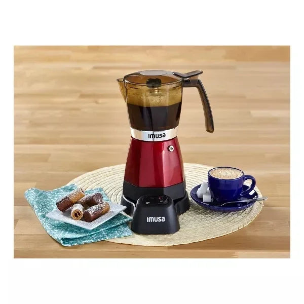 IMUSA Electric Espresso/Moka Maker Red - 6 Cup