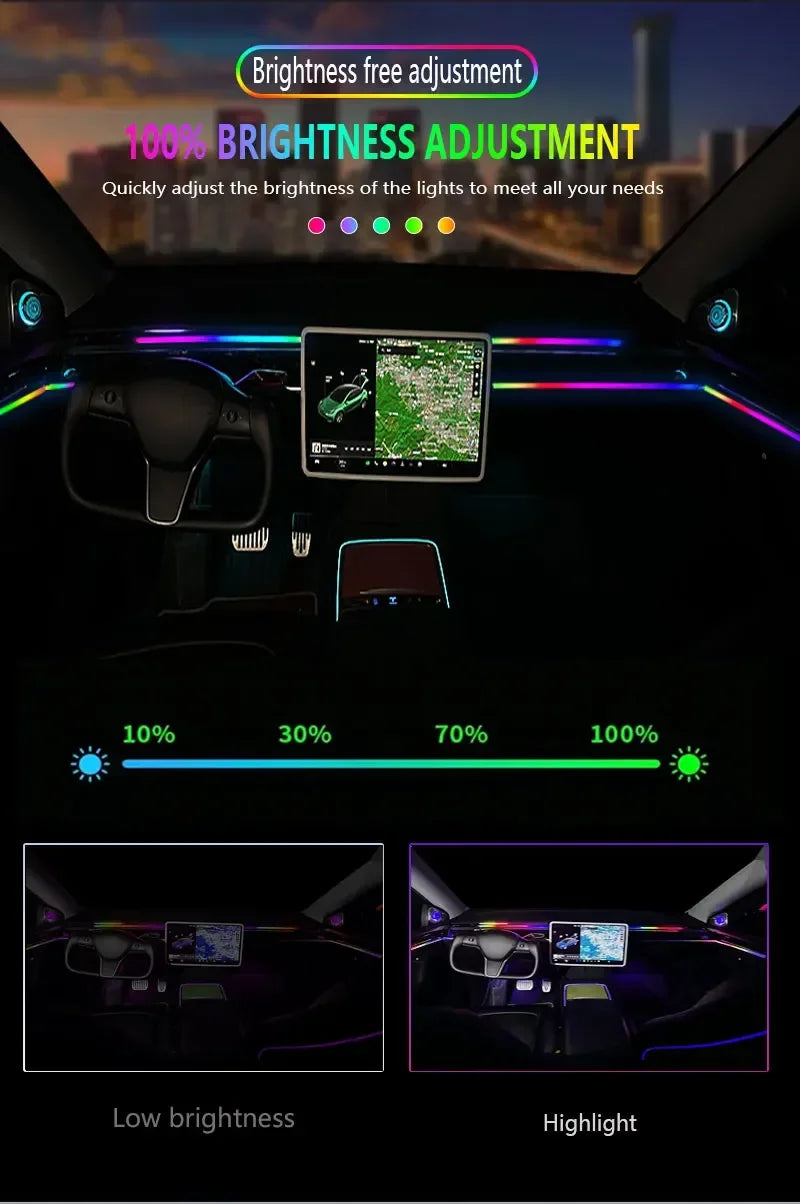 For Kia 64 Color RGB Symphony Car LED  Interior Ambient Light