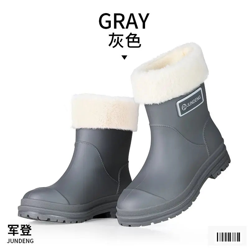 Fashionable Rain Boots for Women Thick Soles Versatile Korean Version Non-slip Wear-resistant, Casual Adult Outdoor Rubber Shoes