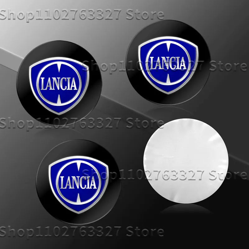 4Pcs 56mm Aluminium Car Wheel Center Hub Caps Emblem Wheel Sticker For Lancia Delta 3 Ypsilon Phedra Musa Voyage Accessories