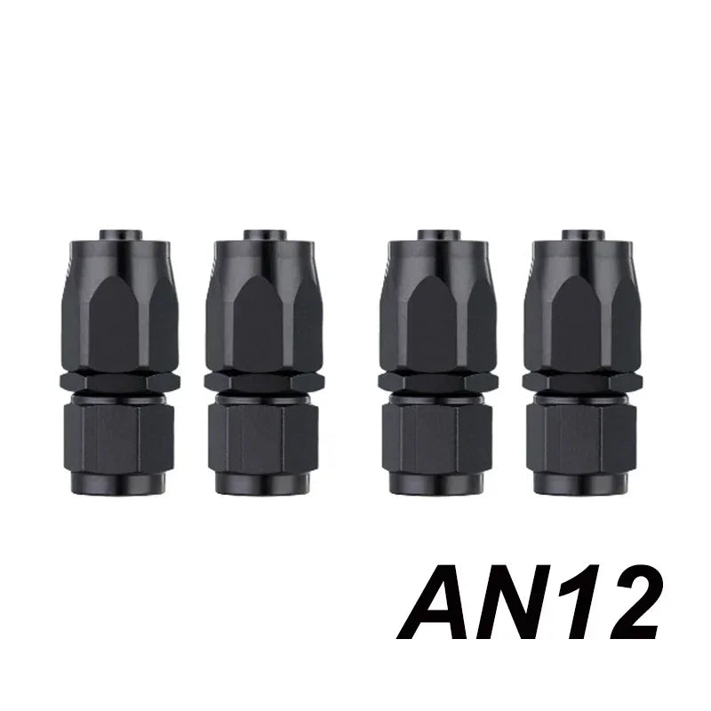 4X Universal AN4 AN6 AN8 AN10 AN12 Straight 45 90 120 180 Degree Oil Fuel Swivel Hose End Fitting Oil Hose End Adaptor Kit Black