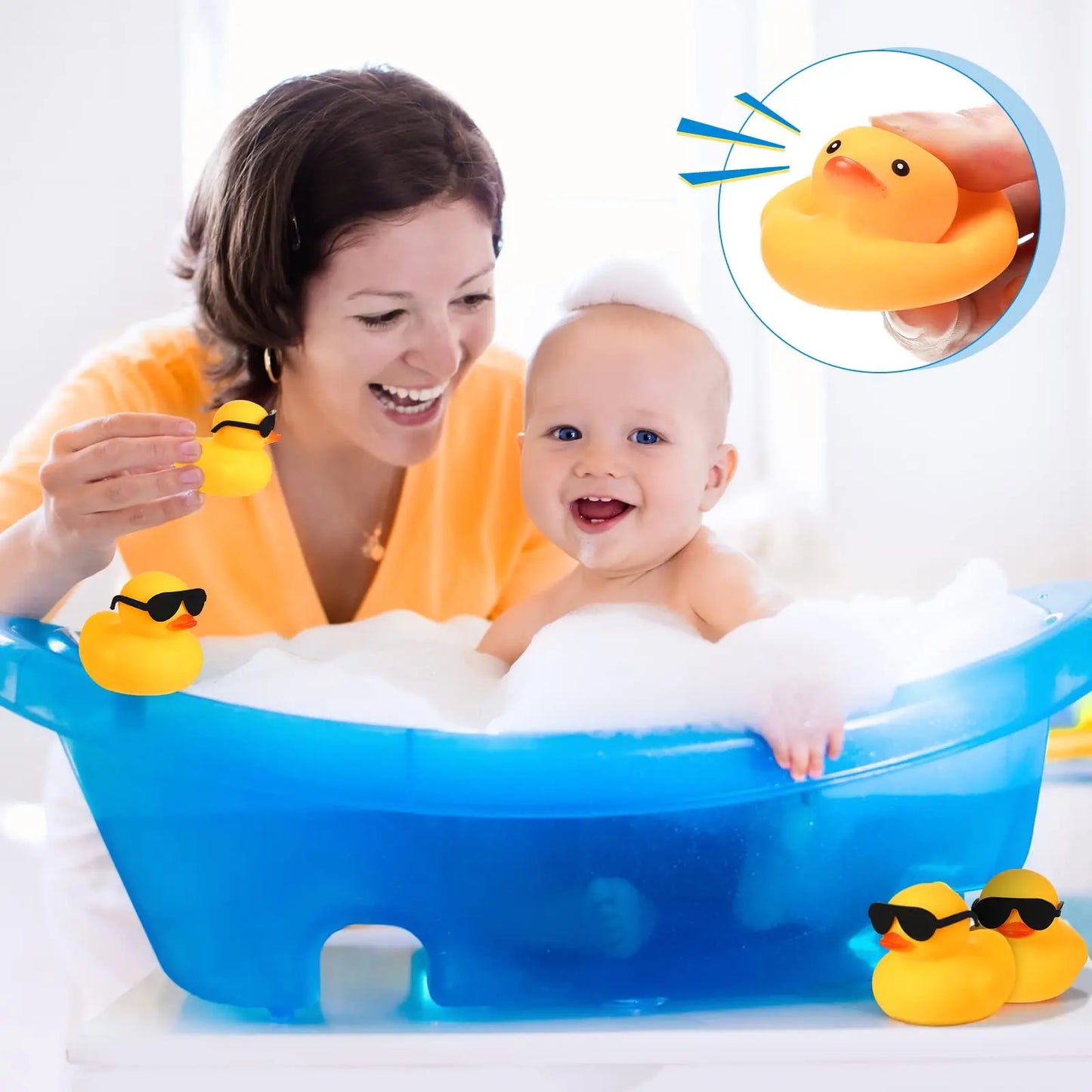 36/48/60 Pcs Rubber Duck in Bulk  Mini Yellow Rubber Duck Gifts Bath Float Bathtub Toys Tiny Ducks