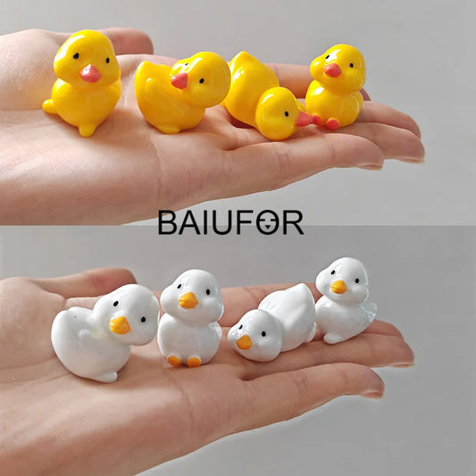 BAIUFOR Luminous Cute Colorful Duck Figurine Home Decor Glowing Miniature Fairy Garden Decoration Accessories Modern