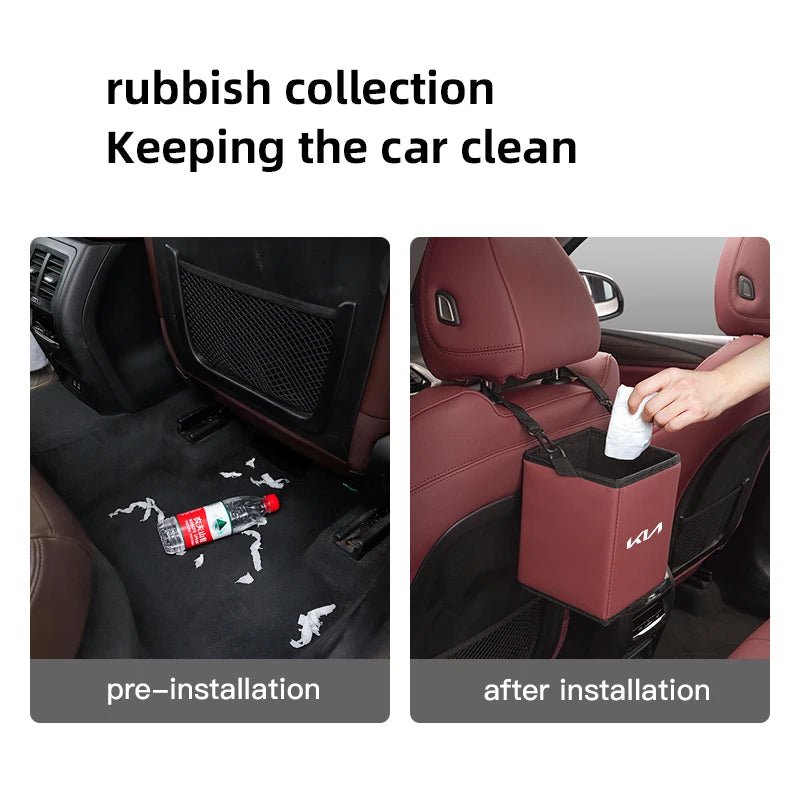 KIA Car Garbage Storage Box Multifunctional Organize Bag For KIA EV6 Stinger RIO Sorento Picanto Ceed Borrego Syros K4 K5 K8 K9