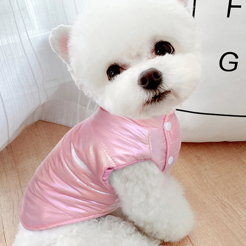 Pink Small Dog Cat Clothes Vest Winter Waterproof Pet Clothing Jacket Warm Puppy Coat Dog Outfit For Small Dogs Cats Chihuahua