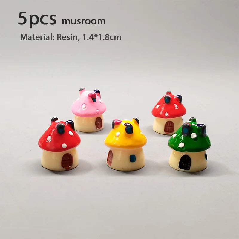 5pcs Miniature Animals Chick Sheep Turtle Puppy Fairy Garden Toy Aquarium Decoration Duck DIY Handicraft Accessories 1-3cm