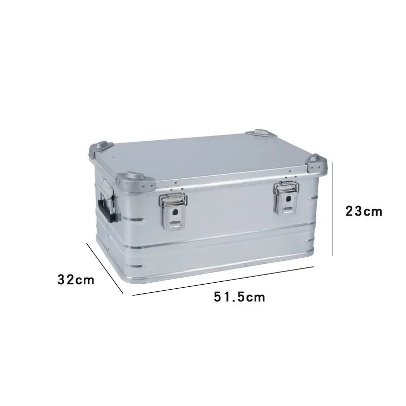Outdoor Camping Storage Box Aluminium Alloy 80L Large Travel Storage Box Car Trunk Organizer Portable Natural Hiking Accessories