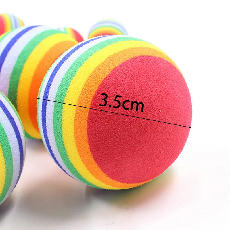 Colorful Cat Toy Ball Chew Toy Pet Kitten Ball Interactive Bite-resistant Chew Toys For Small Dogs Cleaning Teeth Teeth Grinding