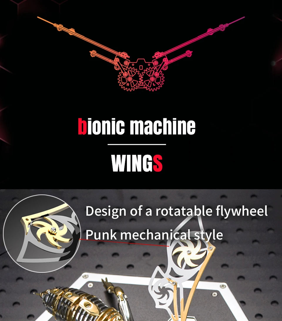 Punk 3D Wasp Stainless Steel Model Adult Assembly Kit Anti-Stress Metal Mechanical Insect Animal Toys Christmas Gift for Kids