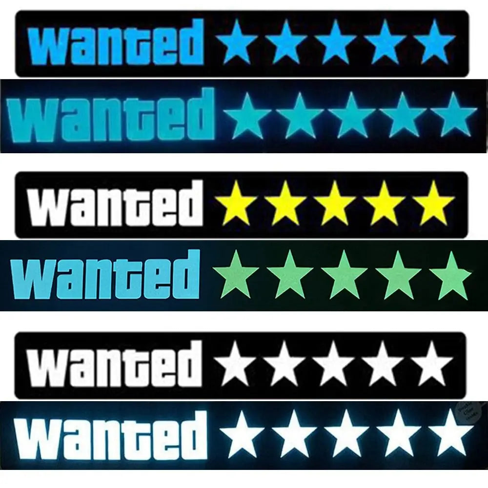 Wanted Led Car Sticker Window Windshield Sticker Electric Safety Signs Windshield Sticker Wanted Car Decals