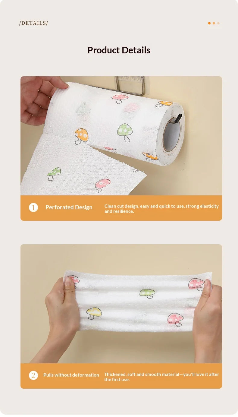 Thick, Washable, Printed, All-Purpose Kitchen Cloth – Suitable for Both Wet and Dry Cleaning, Lint-Free and Ideal for Washing Up