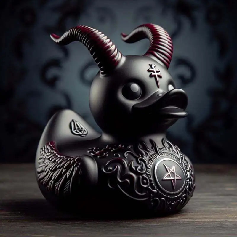 Duck Statue Indoor Gothic Sculpture Punk Animal Figurine Resin Statues Desk Decor Collectible Figurines Satan Duck Decoration