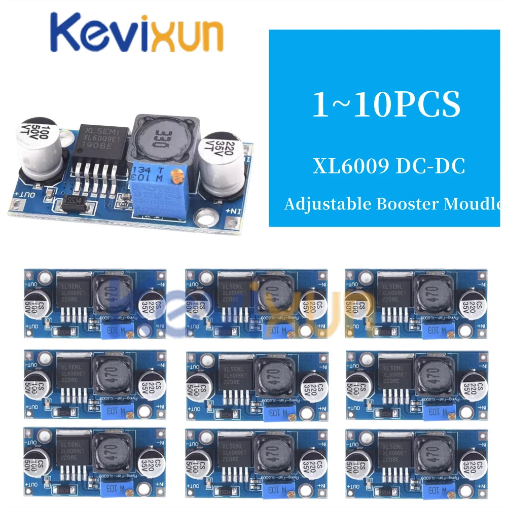 1-10PCS XL6009 4A Boost Converter Step Up Adjustable 15W 5-32V to 5-50V DC-DC Power Supply Module LM2577 Step-up Module