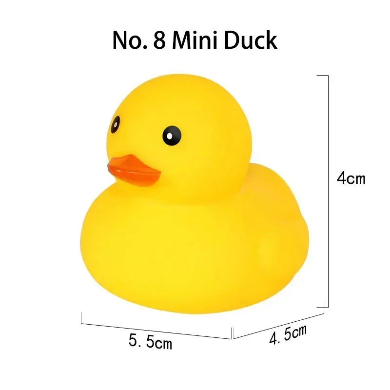 30 Sets Kawaii Car Decoration Duck Rubber Ducky with Swim Ring Bath Toy for Kids Float and Squeak Mini Ducks Party Supplies