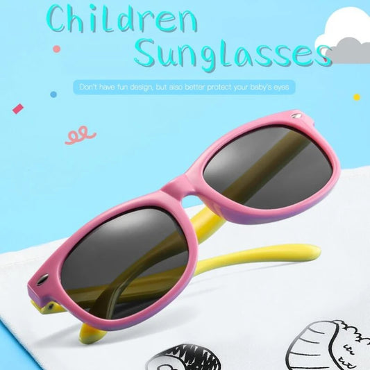 Fashion Polarized Sunglasses for Kid Silicone Safety Glasses Gift for Children Baby UV400 Eyewear Boys Girls Square Sun Glasses