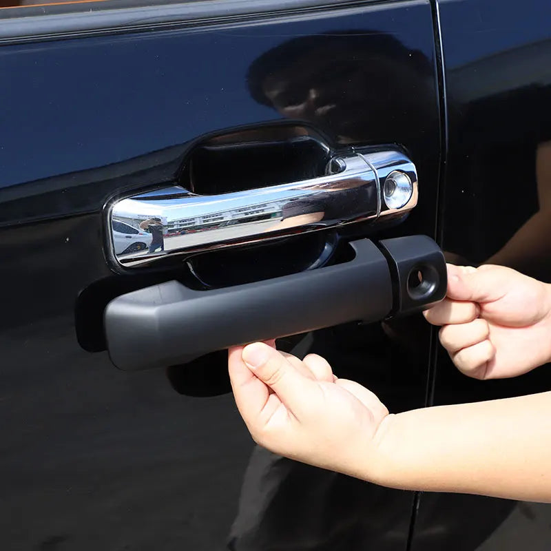 For Toyota Tundra 2007-2021 Sequoia 2008-2020 ABS Silver/Carbon Fiber/Black Car Door Handle Cover Trim Sticker Car Accessories
