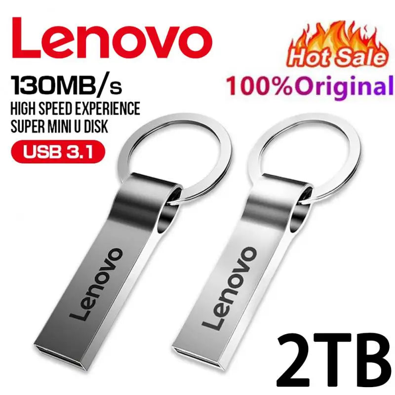 Lenovo 2TB Flash Drives USB 3.1 High Speed Metal Mini Pendrive 1TB Memory Stick Portable Drive Waterproof Memoria Storage U Disk