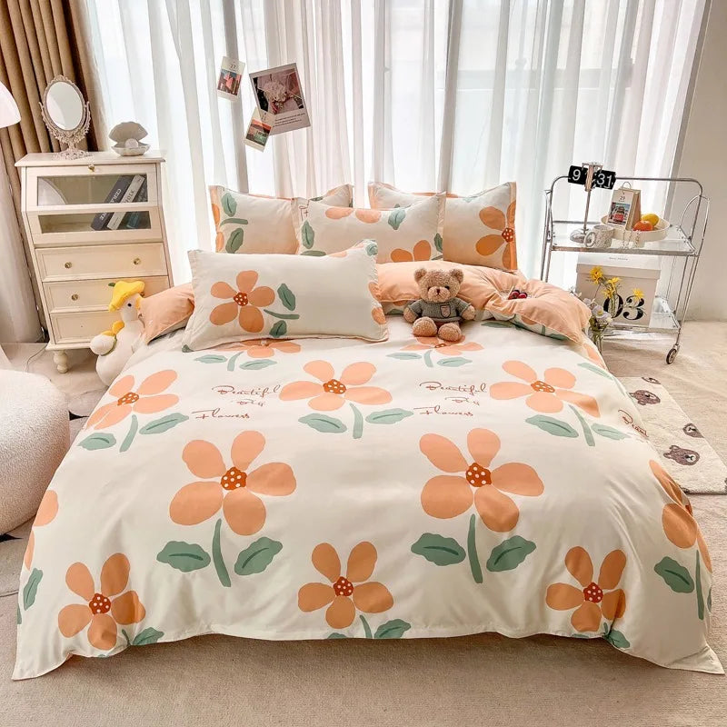 Solstice Home Textile Black Lattice Duvet Cover Pillowcase Bed Sheet Simple Boy Girls Bedding Sets Single Twin Double Cover Beds