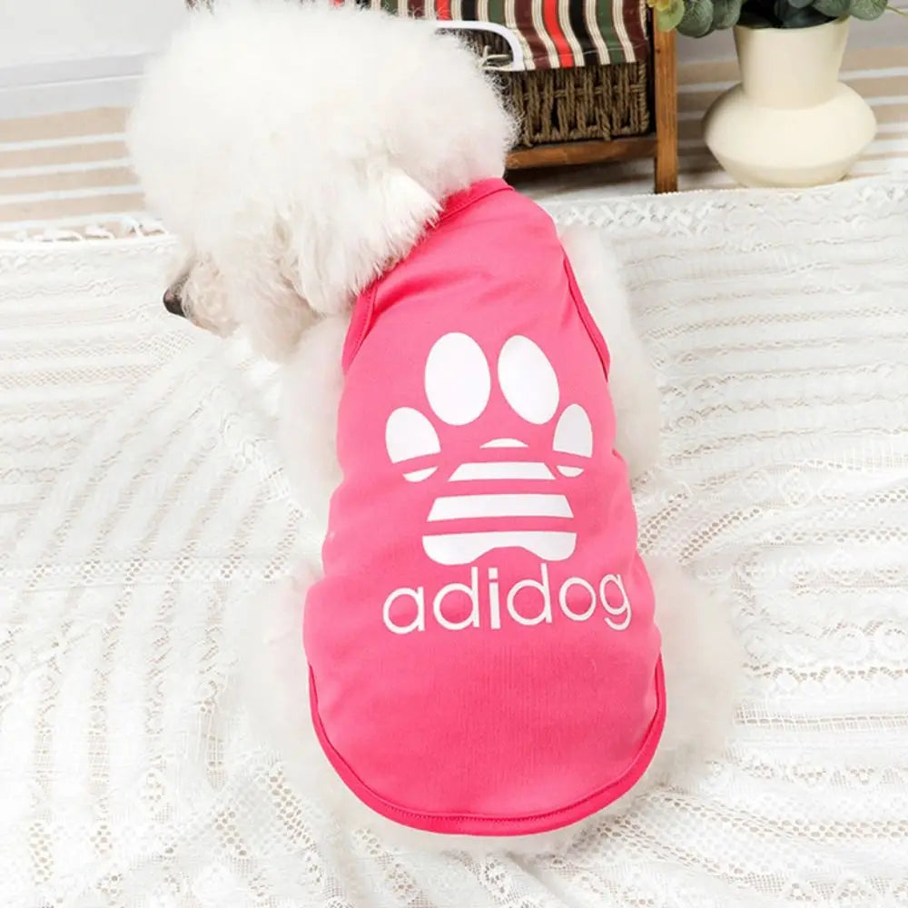 Dog Tank Top Puppy Cat Breathable Cool Mesh T Shirt Cartoon Print Dog Sun Protection Clothing Polyester Cat Thin Vest Summer