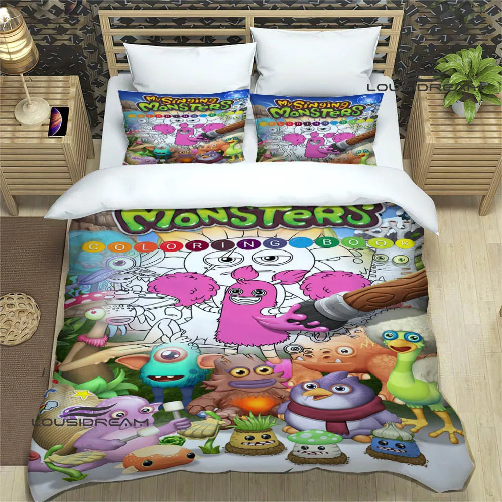 Game My Singing Monsters Bedding Sets exquisite bed supplies set duvet cover bed comforter set bedding set luxury birthday gift