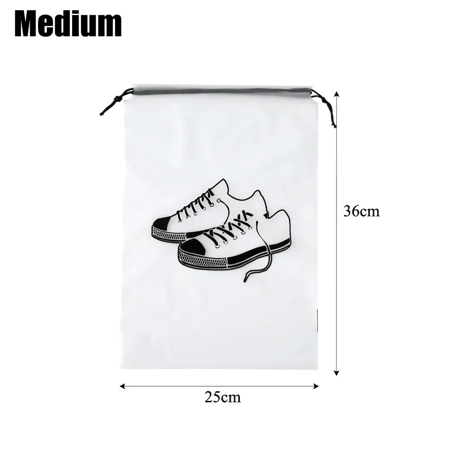 1/5pcs Shoes Storage Bags Travel Portable Clothes Underwear Organizer Transparent Frosted Drawstring Pouch Waterproof Dust-proof