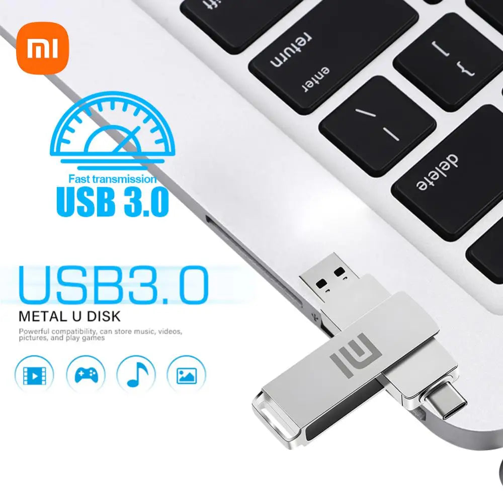 Original Xiaomi Metal USB Flash Drive 2TB USB U Disk Flash Drives High Speed Pendrive 1TB Portable USB Memory Drive Accessory