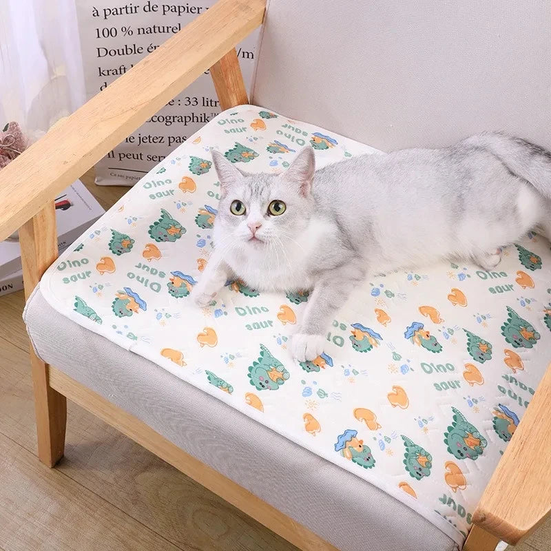 Pet Summer Cooling Latex Pad Cute Cartoon Pattern Cat Dog Sleeping Mat Kennel Ice Silk Cool Mats Floor Sofa Blanket Pet Supplies